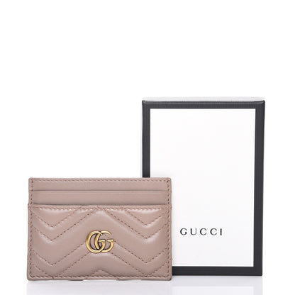 Gucci Calfskin Matelasse GG Marmont Card Holder Porcelain Rose 7 of 7