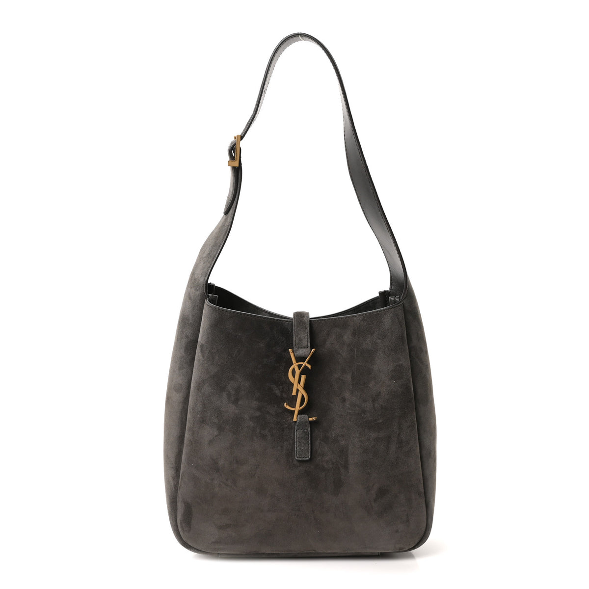 Saint Laurent Suede Small Le 5 A 7 Soft Hobo Urban Grey 1 of 10