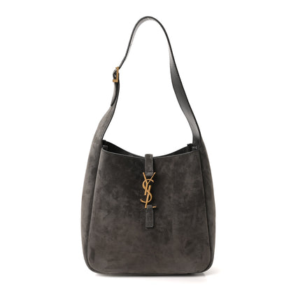 Saint Laurent Suede Small Le 5 A 7 Soft Hobo Urban Grey 1 of 10