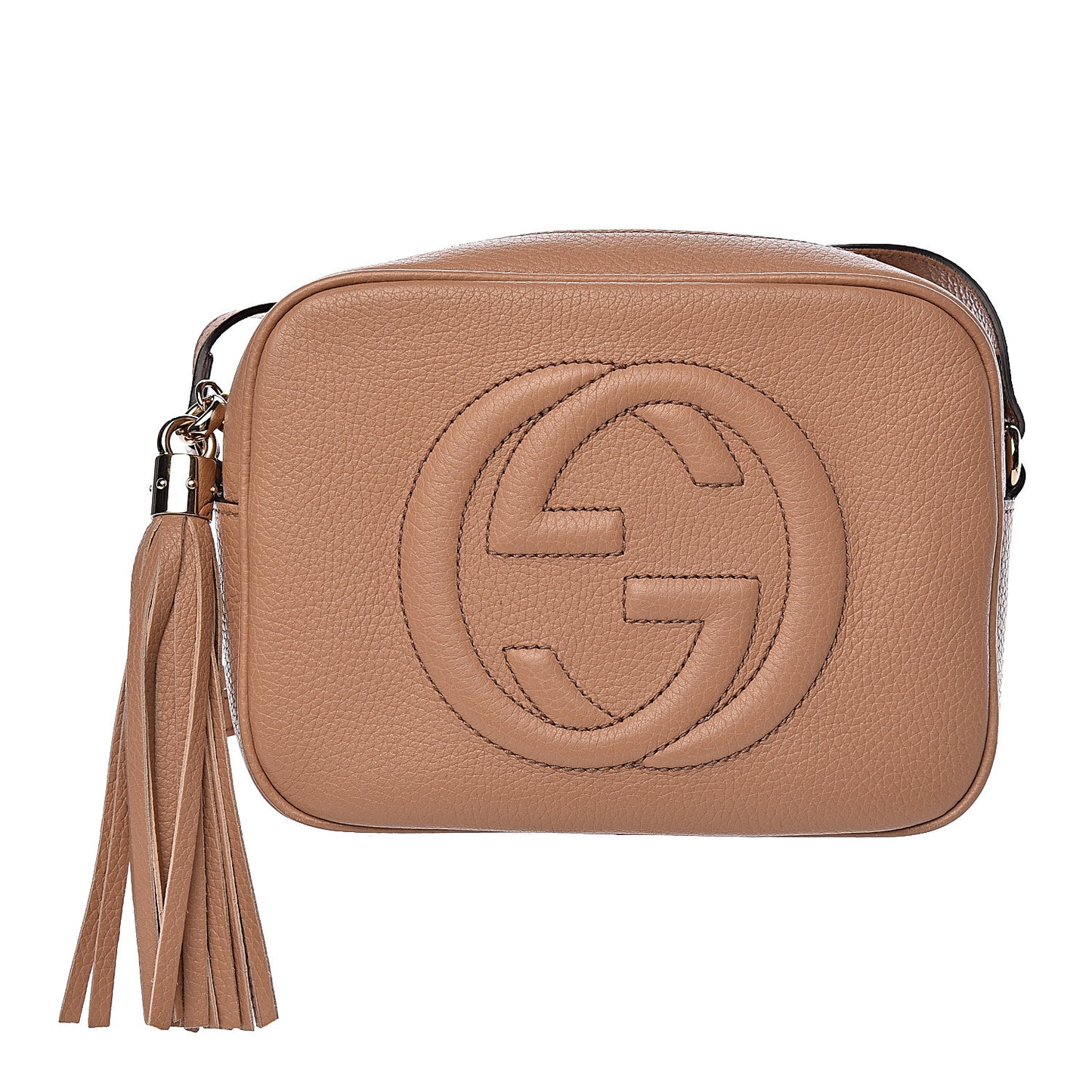 Pebbled Calfskin Small Soho Disco Bag Camelia