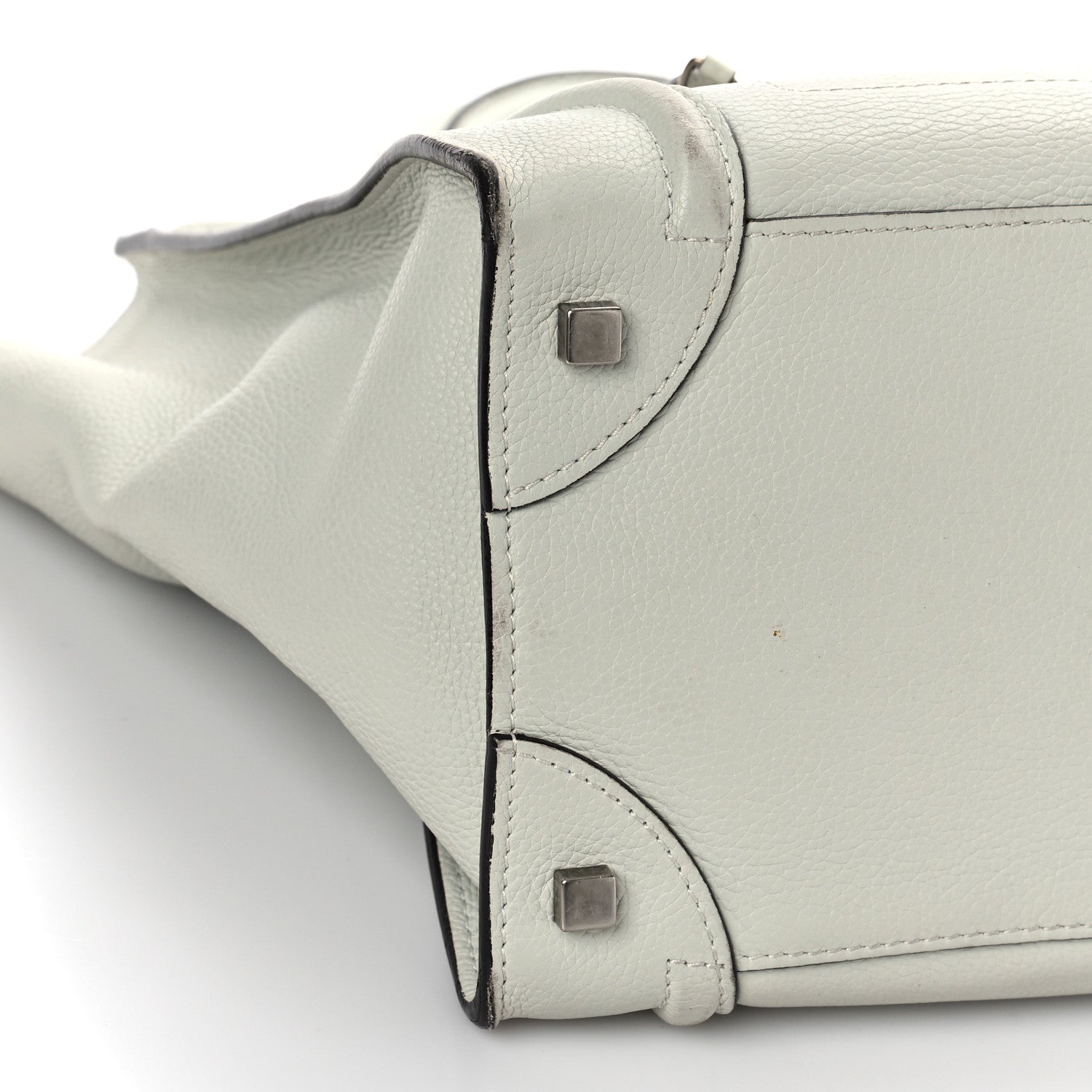Celine Drummed Calfskin Mini Luggage Pebble Grey 8 of 14