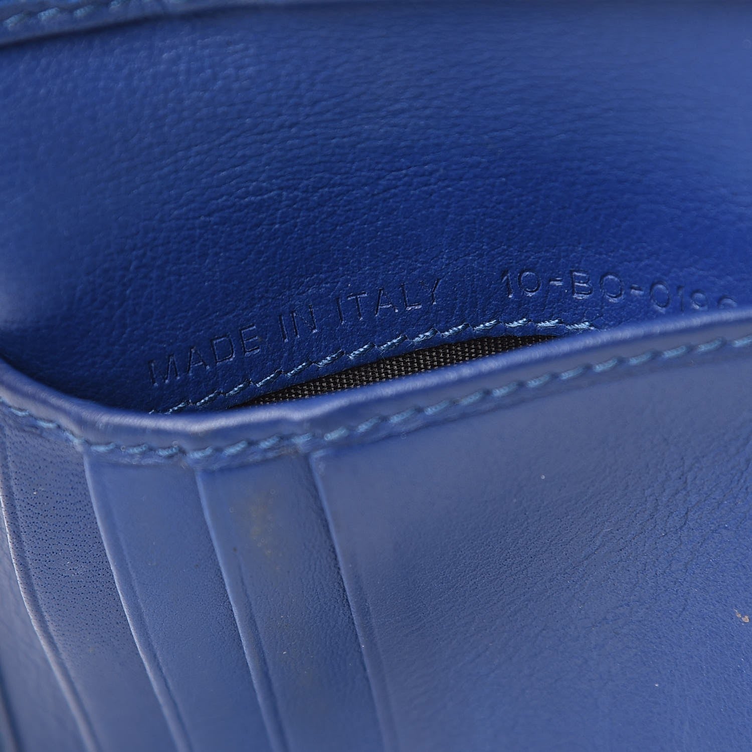 Christian Dior Calfskin Striped Men's Bifold Wallet Blue Black 7 of 10