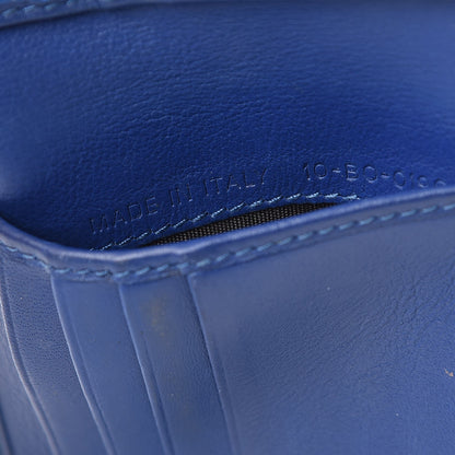 Christian Dior Calfskin Striped Men's Bifold Wallet Blue Black 7 of 10