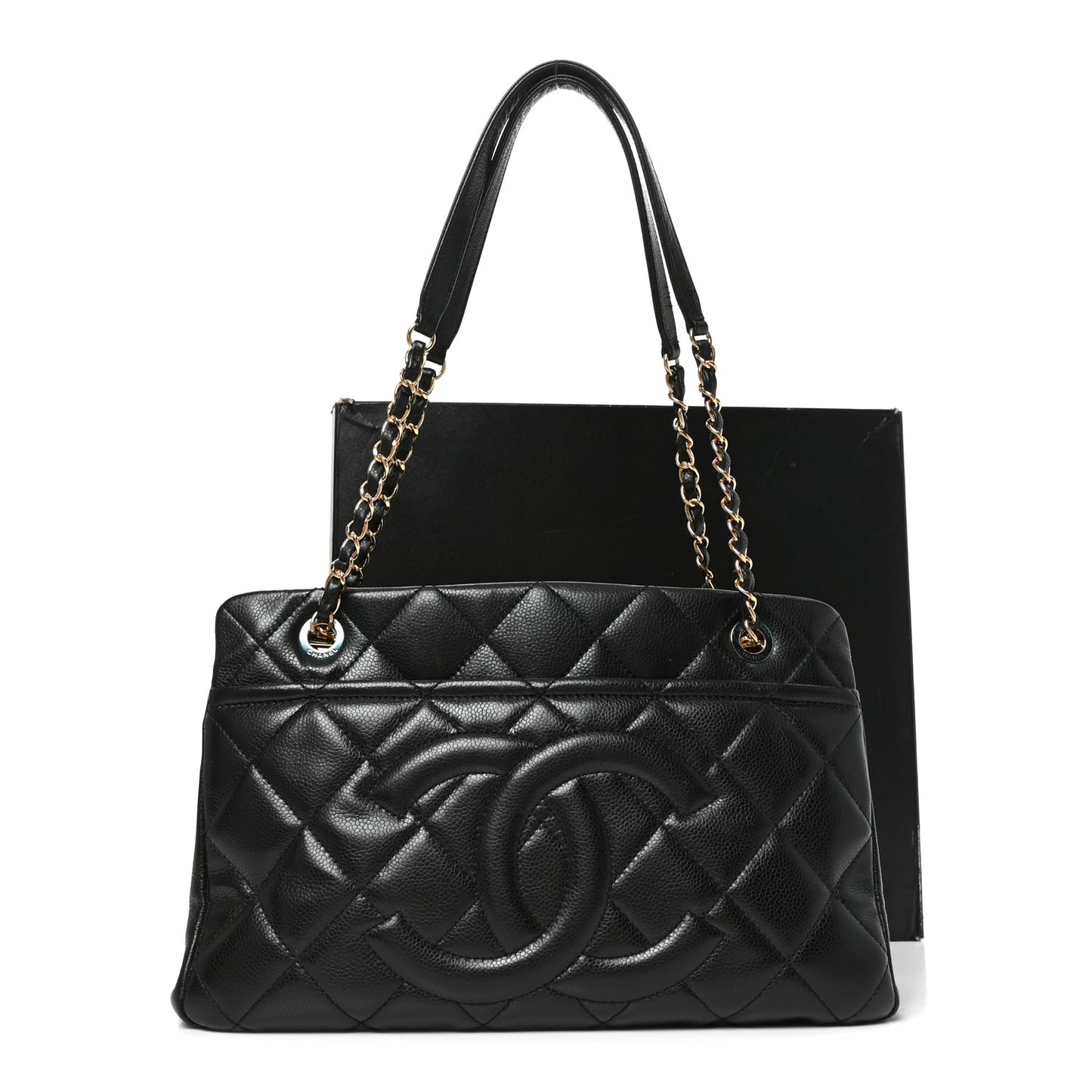 Caviar Quilted Timeless CC Soft Tote Black