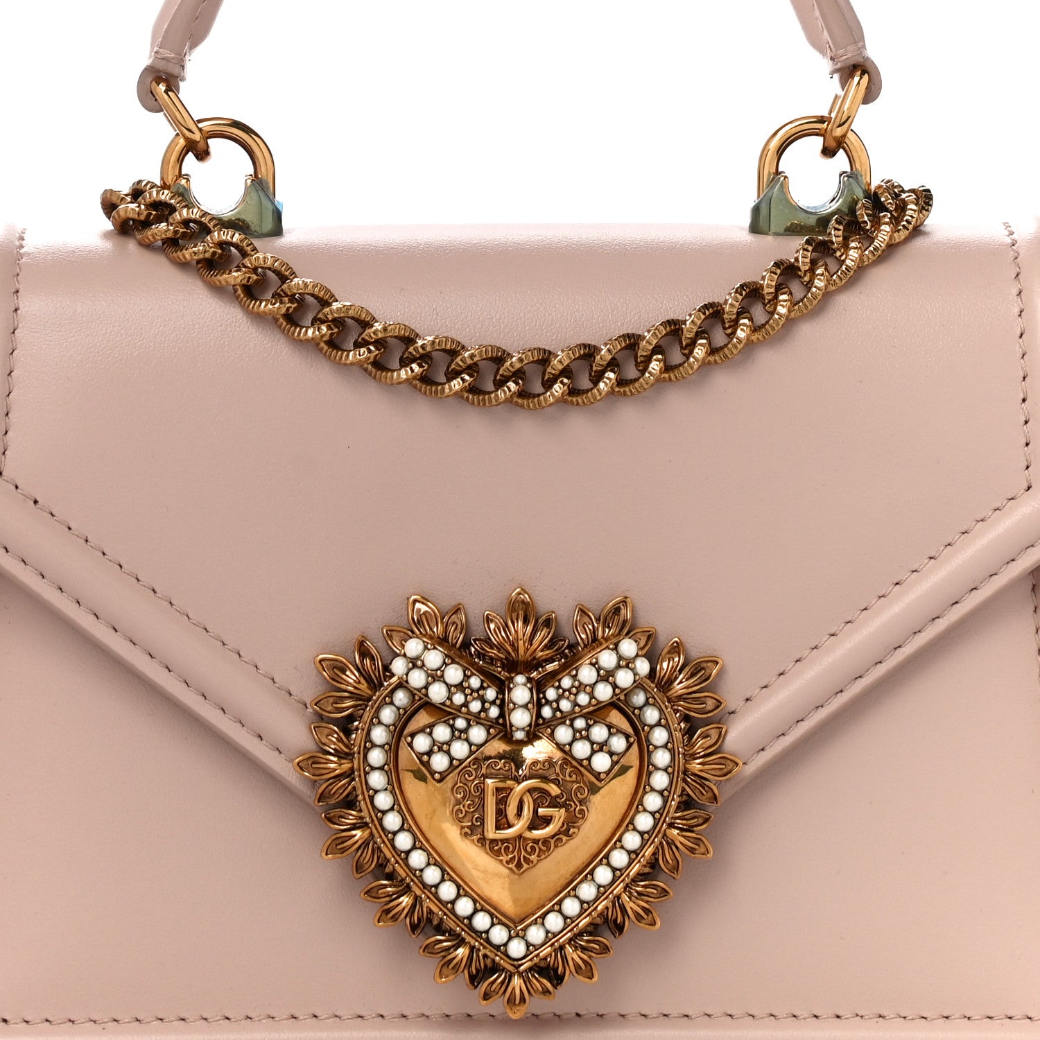 Dolce & Gabbana Smooth Calfskin Small Devotion Envelope Top Handle Bag Pink 8 of 11
