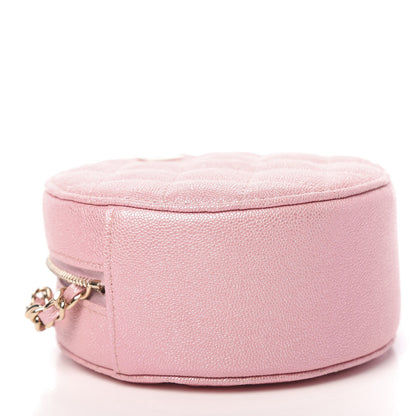 Chanel Iridescent Caviar Quilted Round Clutch With Chain Pink 4 of 11