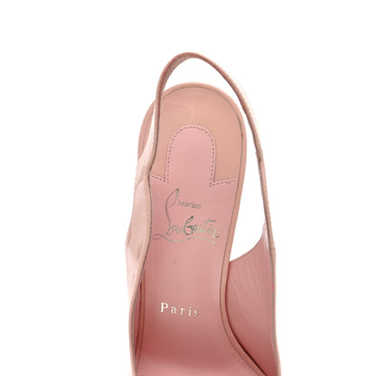 Christian Louboutin Patent Hot Chick Slingback Alta Platform Peep Toe 120 Pumps 38 Rosy 7 of 9