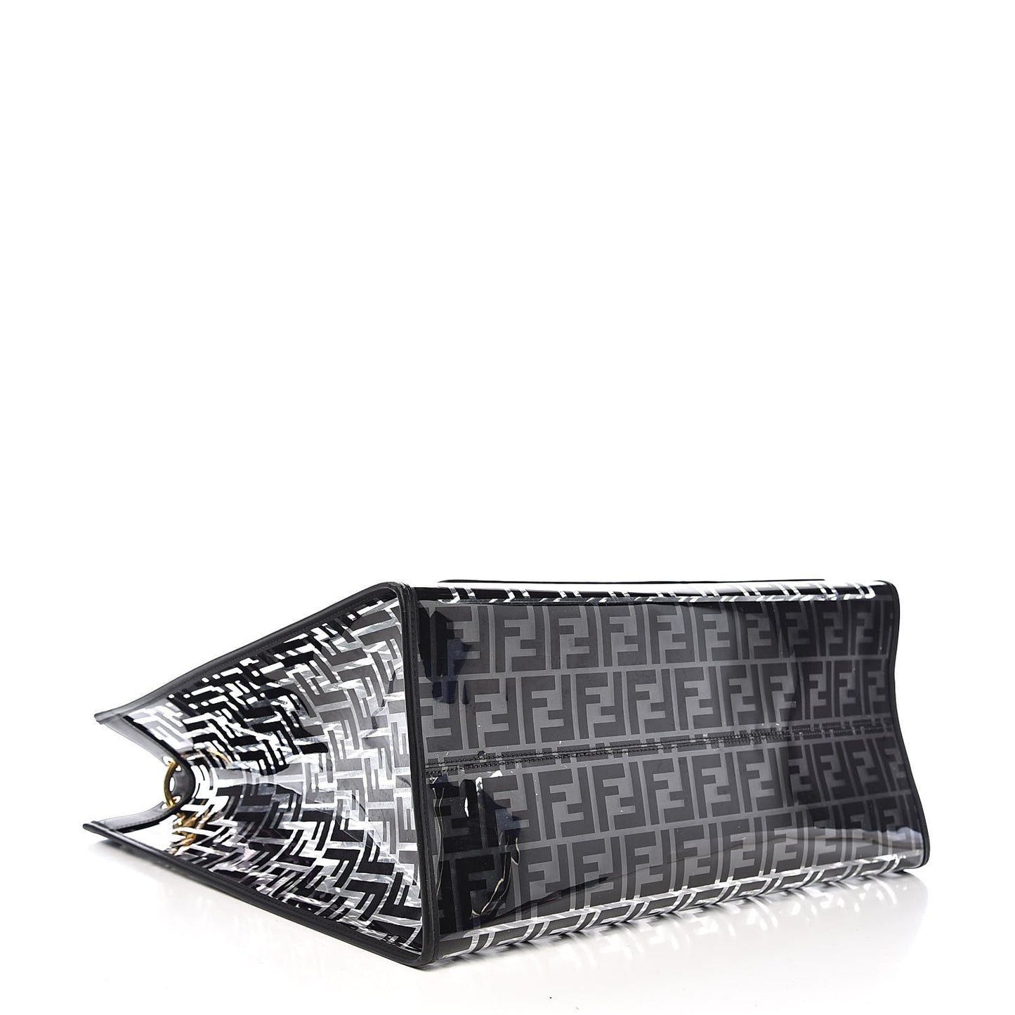TPU FF Vitello Century Plexiglass Large Runaway Shopper Tote Black