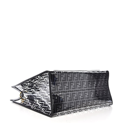Fendi TPU FF Vitello Century Plexiglass Large Runaway Shopper Tote Black 4 of 12