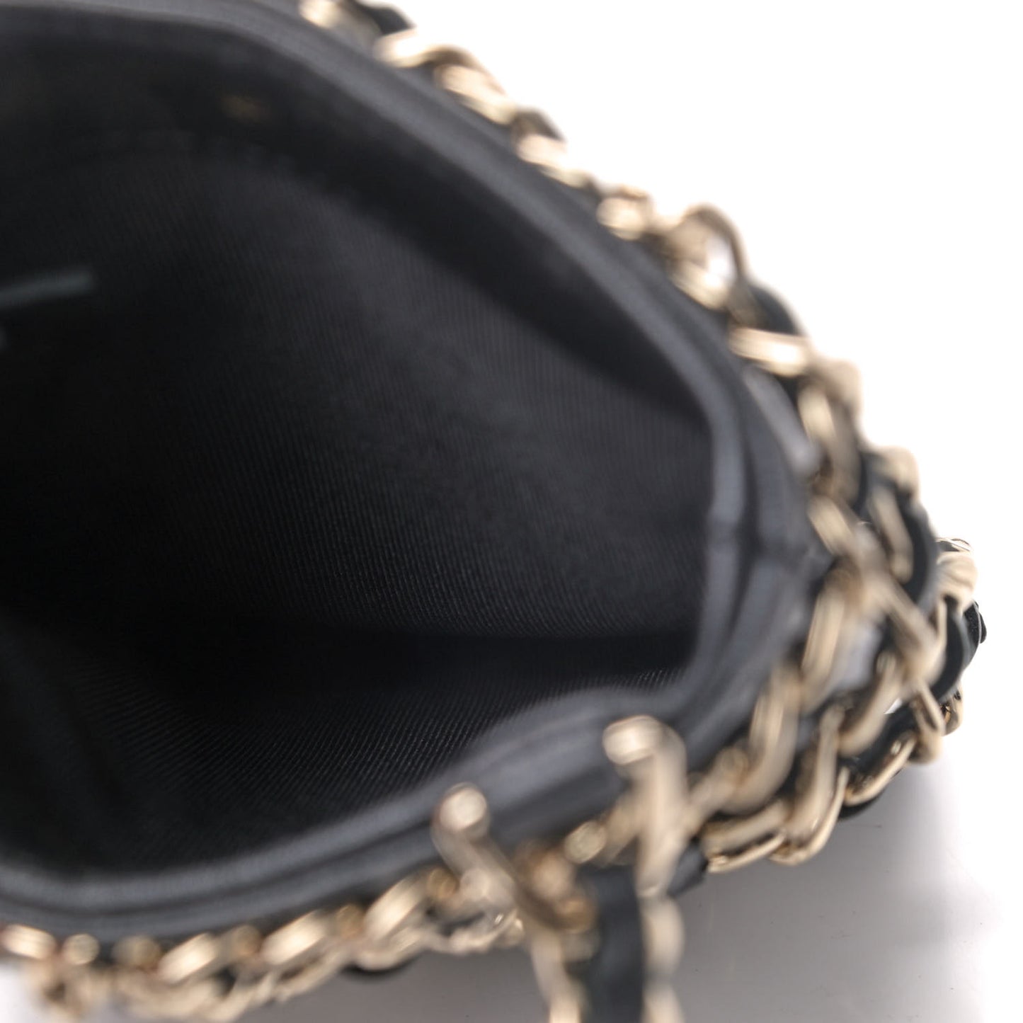 Lambskin Tech Me Out Clutch With Chain Black