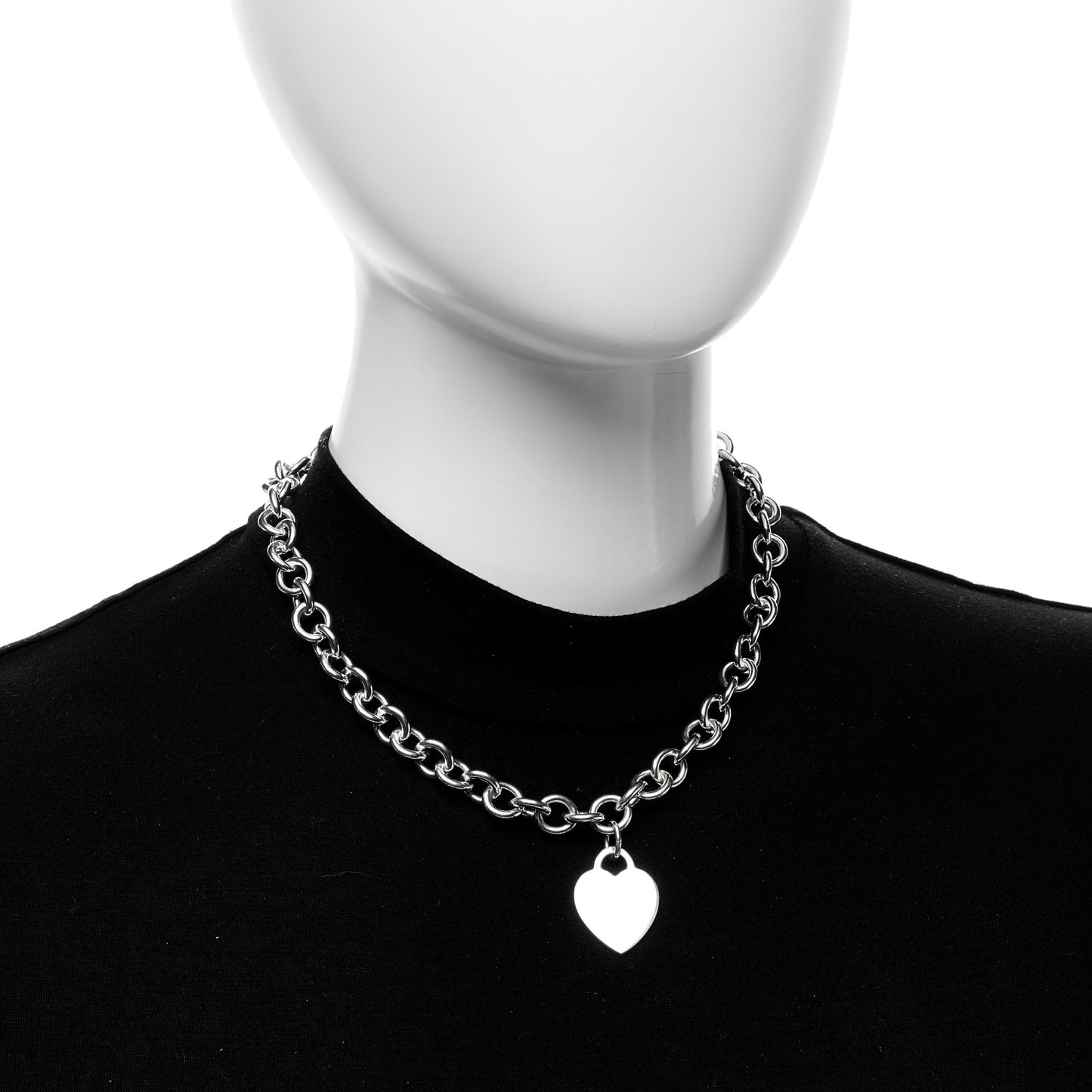Sterling Silver Heart Tag Pendant Necklace