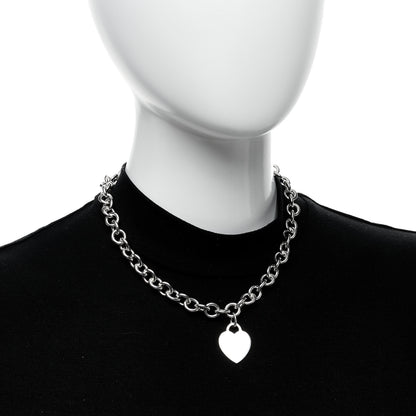 Tiffany Sterling Silver Heart Tag Pendant Necklace 2 of 5