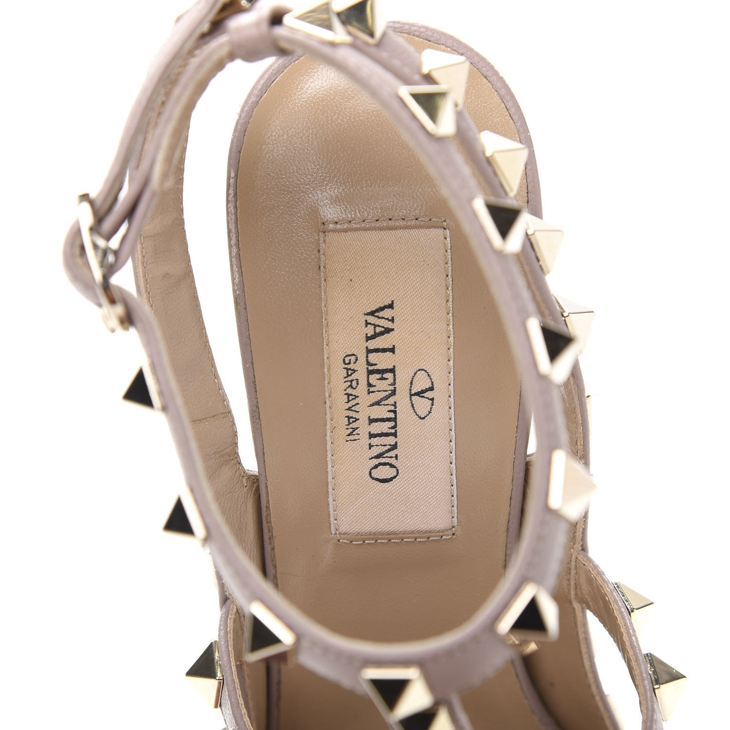 Valentino Garavani Nappa Rockstud Ankle Strap Pumps 35 Dark Mauve Poudre 7 of 8
