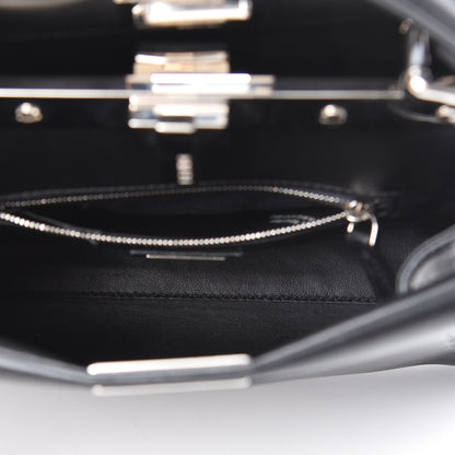 Fendi Nappa Lace Up Mini Peekaboo Iconic Satchel Black 5 of 14