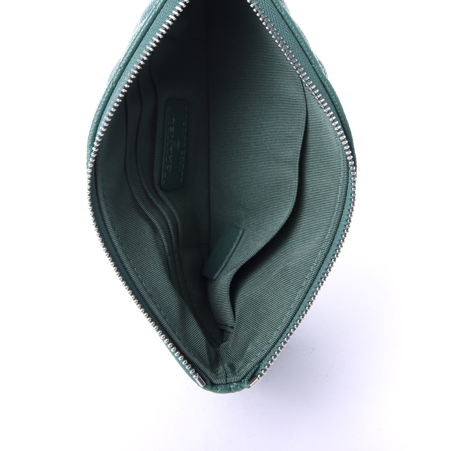 Chanel Caviar Quilted Cosmetic Case Green 5 of 8