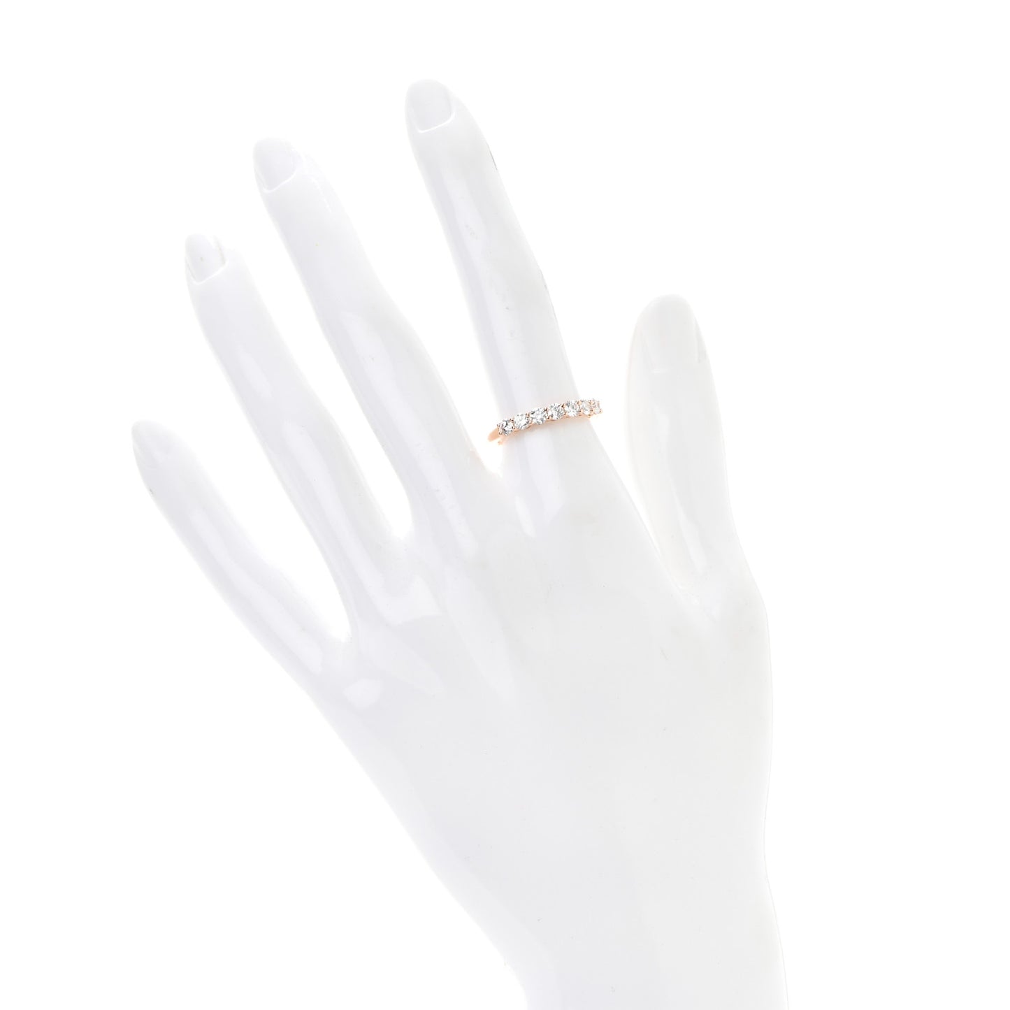 18K Rose Gold Diamond 3mm Half Circle Embrace Band Ring 50 5.5