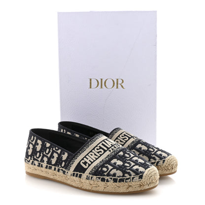 Christian Dior Oblique Embroidered Granville 15mm Espadrilles 38.5 Deep Blue 10 of 10