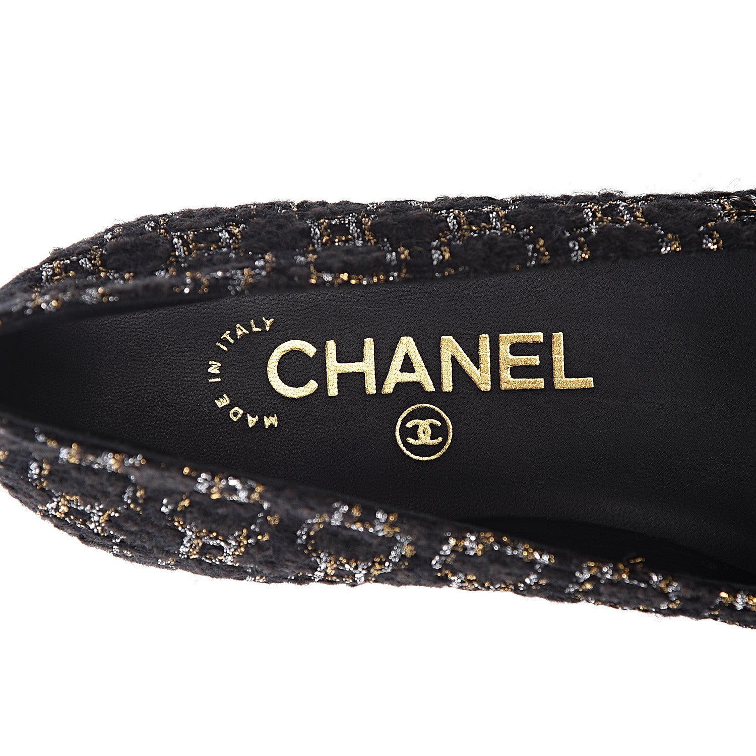 Chanel Tweed Cap Toe Ballerina Flats 36 Black 6 of 8