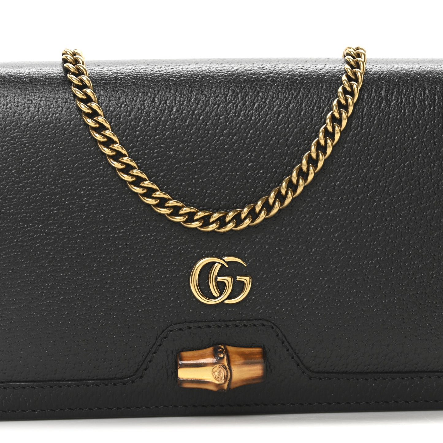 Dollar Pigprint Diana Chain Wallet Black