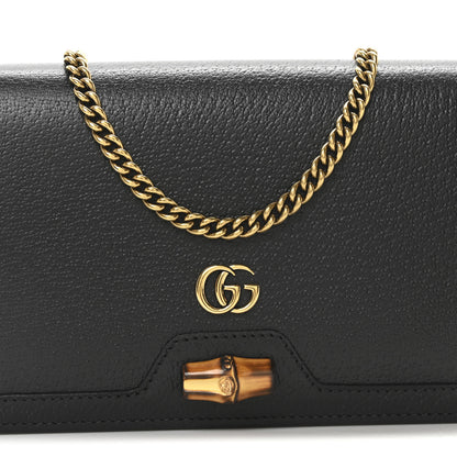 Gucci Dollar Pigprint Diana Chain Wallet Black 8 of 10