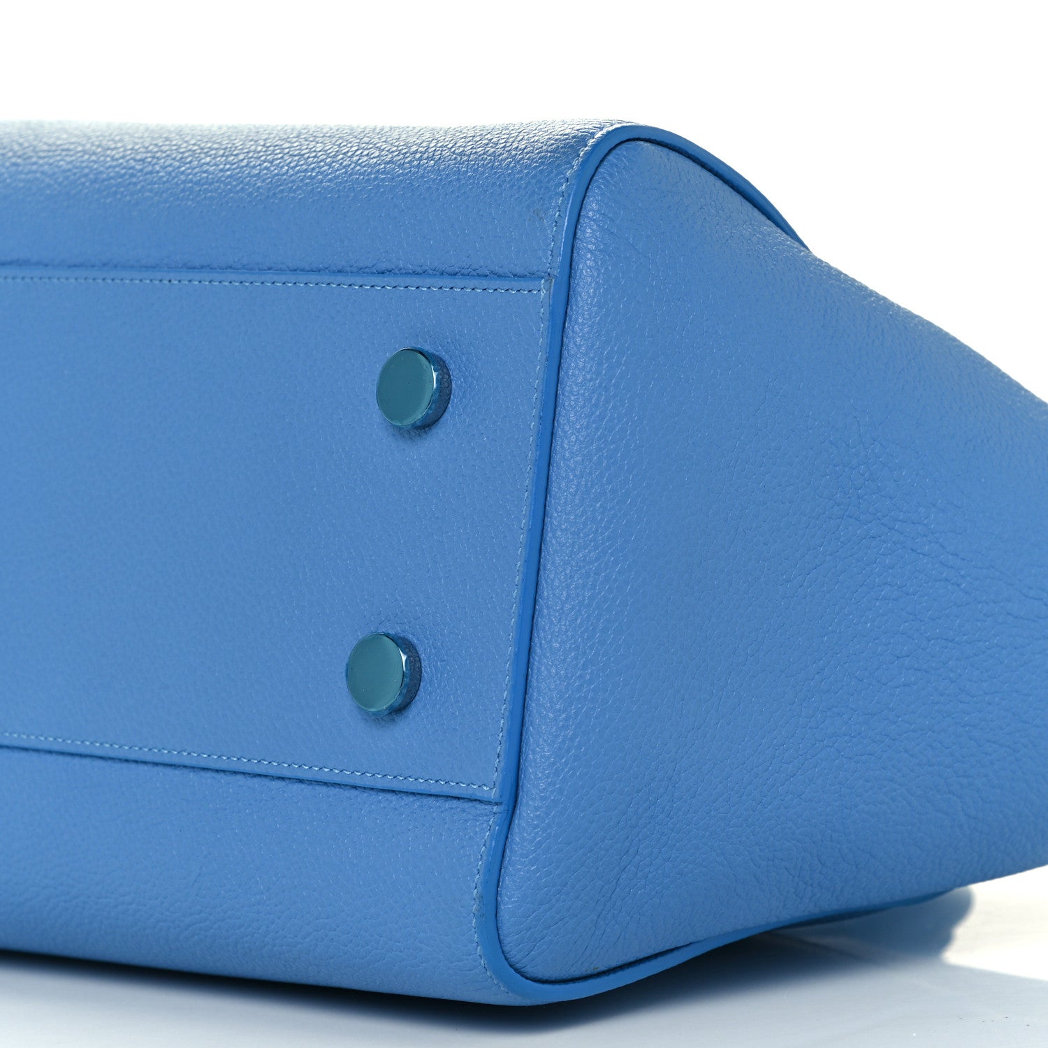 Saint Laurent Grained Calfskin Small Rive Gauche Cabas Blue Clair 12 of 12