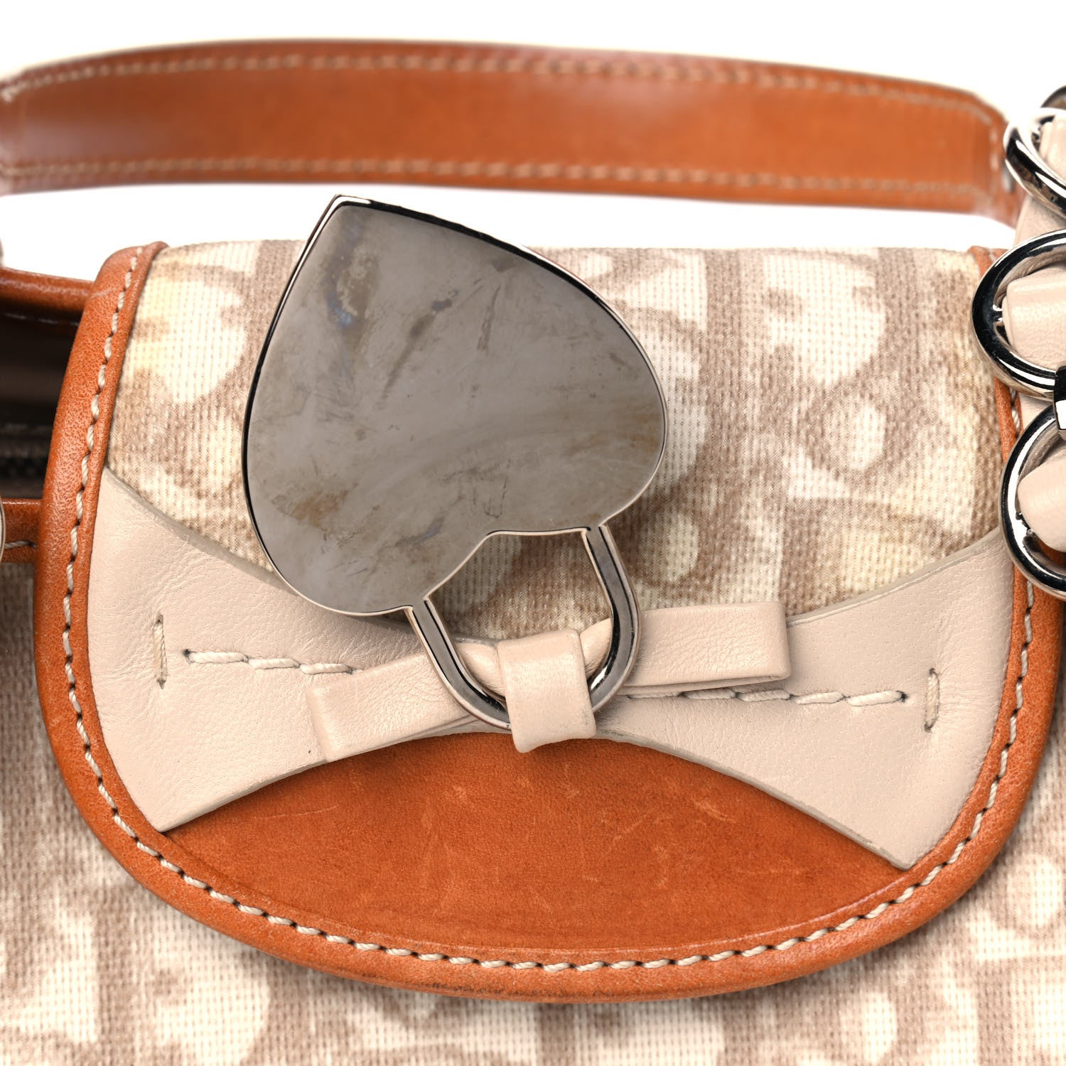 Christian Dior Monogram Romantique Trotter Flap Bag Beige 7 of 8