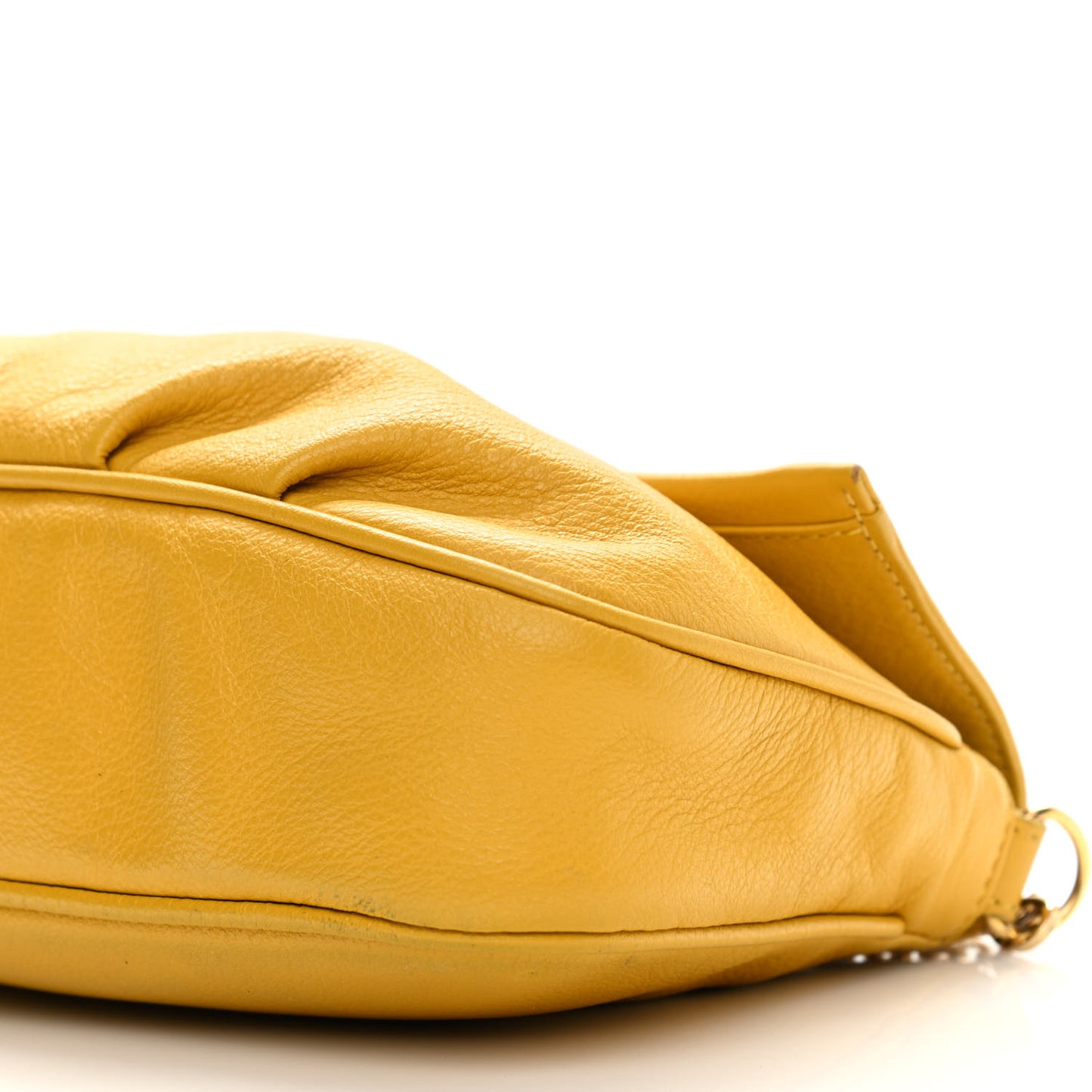 Vitello Flamingo Fendista Pouchette Crossbody Bag Yellow