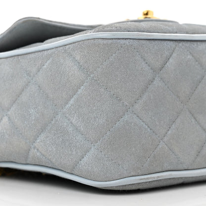Chanel Suede Quilted CC Tassel Camera Case Light Blue 10 of 12