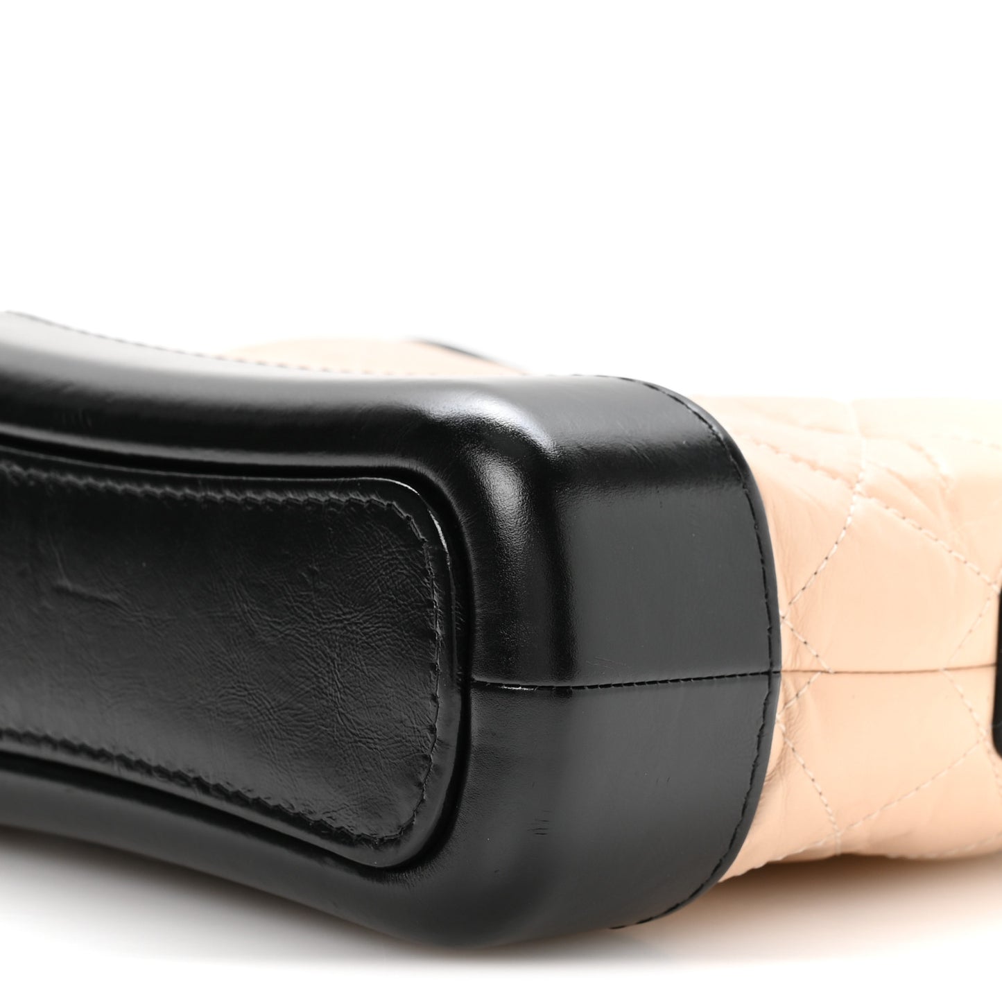 Aged Calfskin Quilted Small Gabrielle Hobo Beige Black