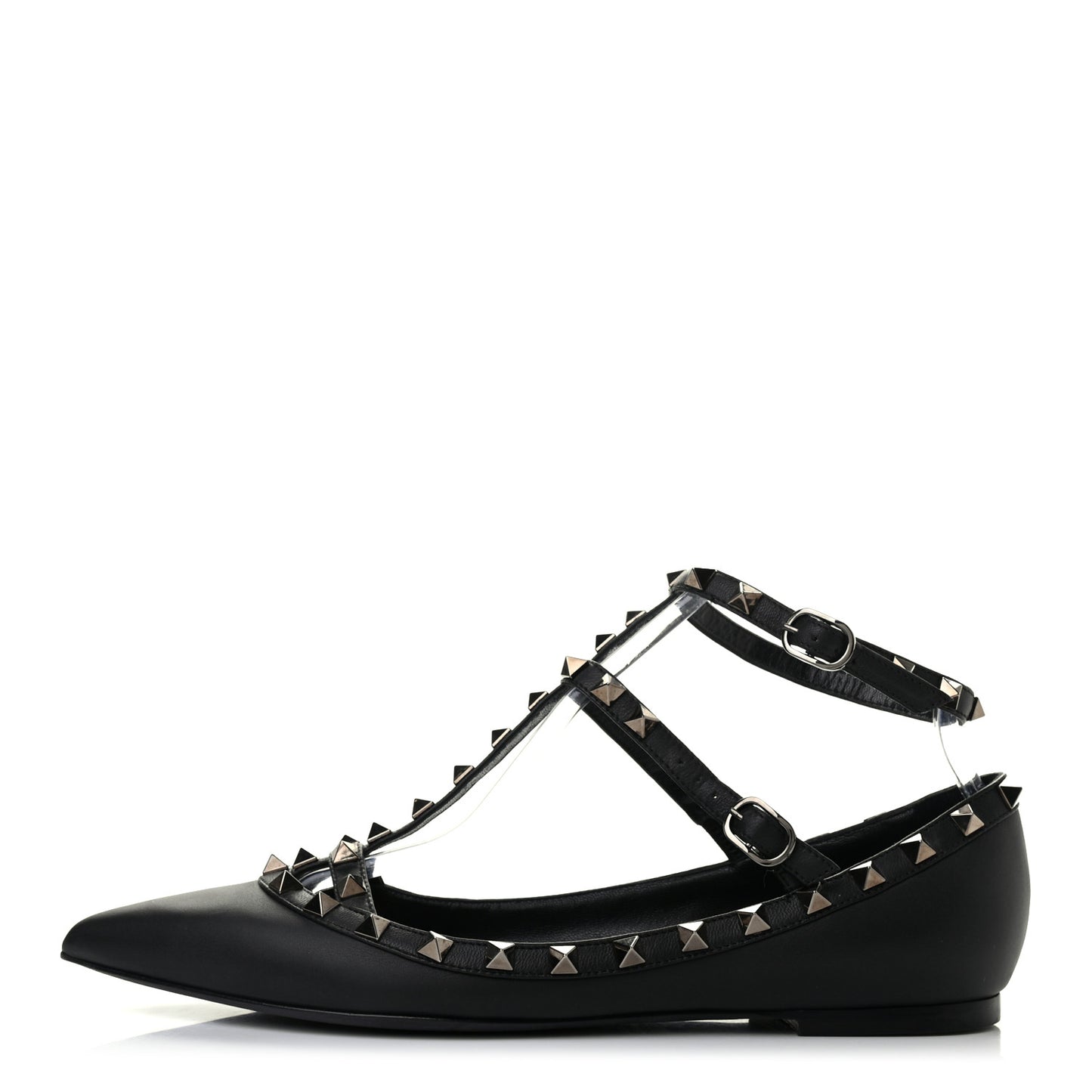 Nappa Rockstud Cage Ballerina Flats 39 Black
