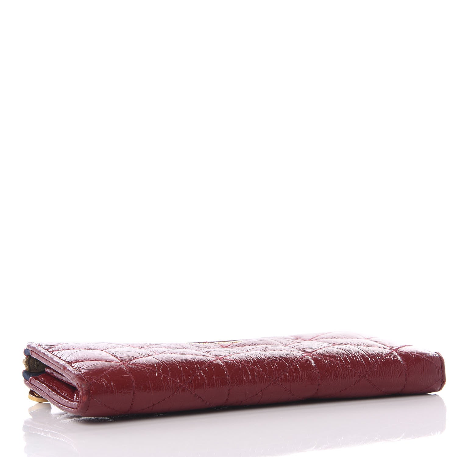 Miu Miu Patent Quilted Zip Around Wallet Burgundy 3 of 7