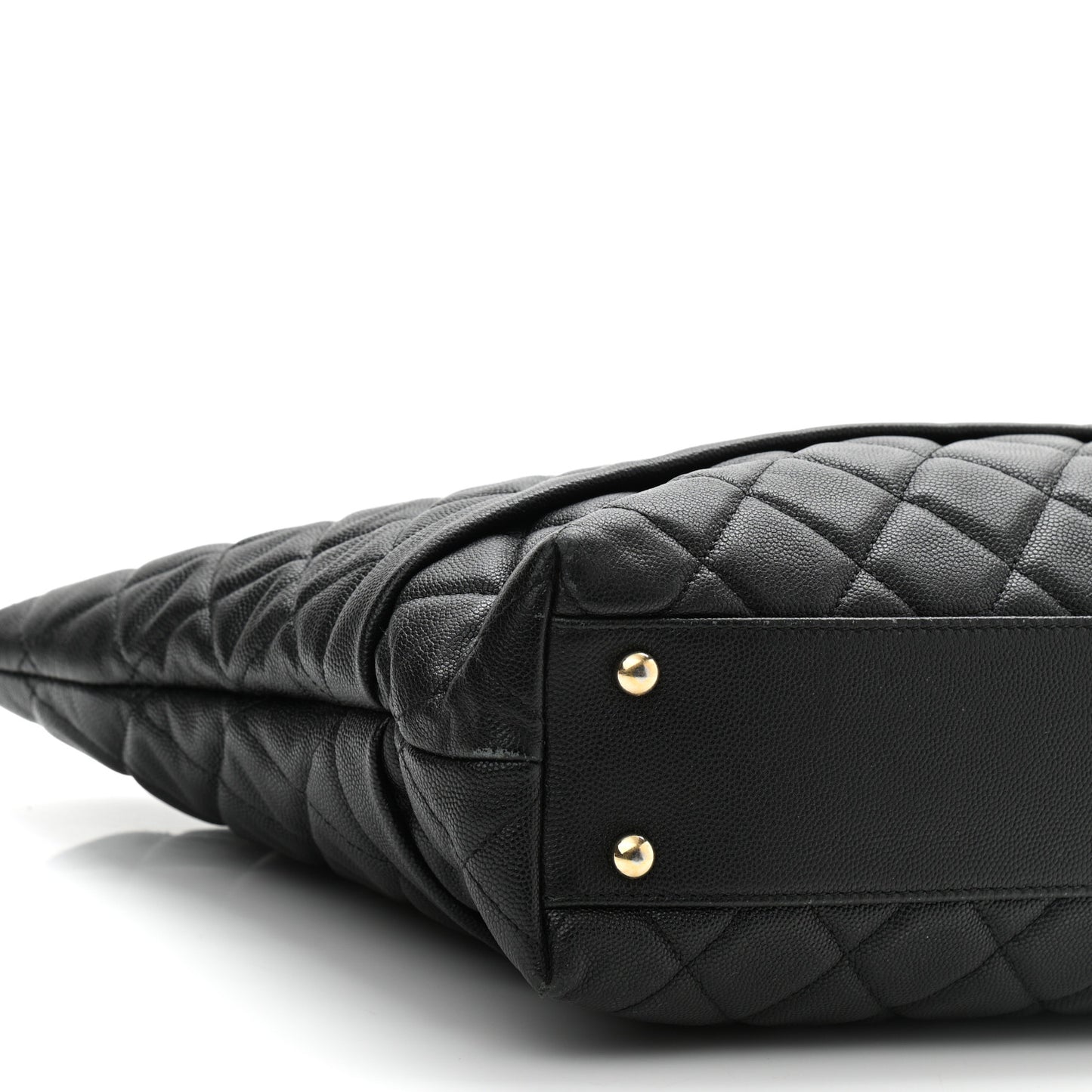 Caviar Quilted Rolled Up Tote Black