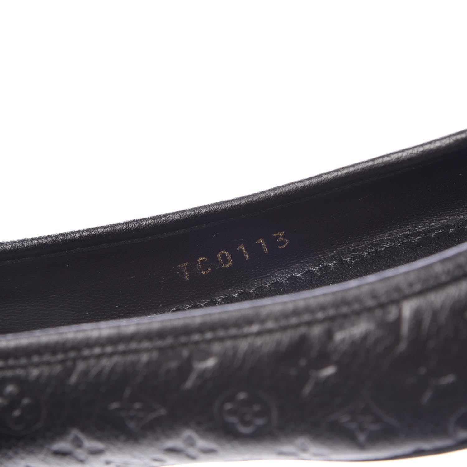 Louis Vuitton Calfskin Monogram Embossed Debbie Ballerina Flats 38 Black 8 of 9