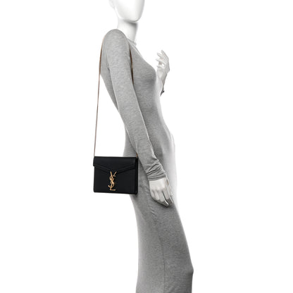 Saint Laurent Grain De Poudre Monogram Cassandra Chain Wallet Black 2 of 14
