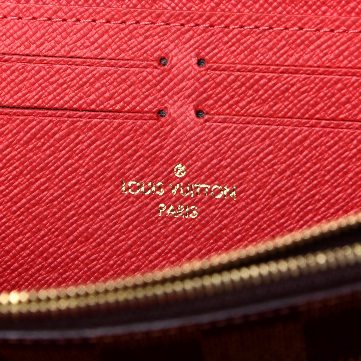 Louis Vuitton Damier Ebene Clemence Wallet Cherry 6 of 7