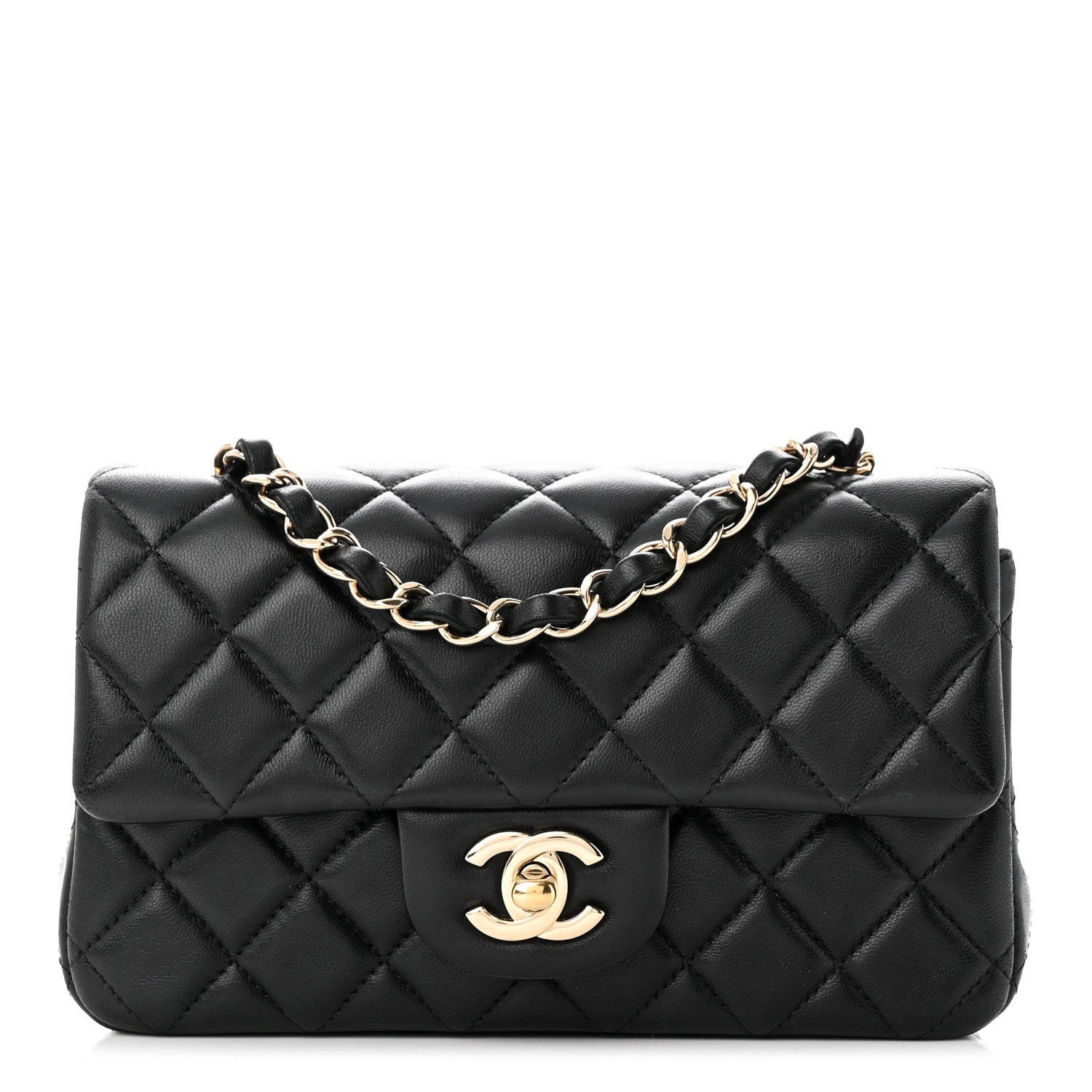Chanel Lambskin Quilted Mini Rectangular Flap Black 1 of 11