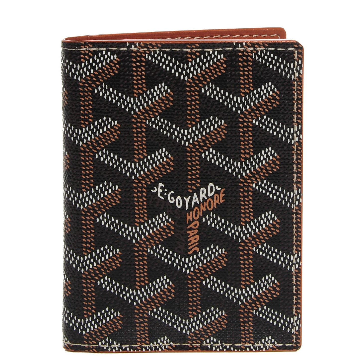 Goyardine Saint Marc Folding Card Case Black Gold