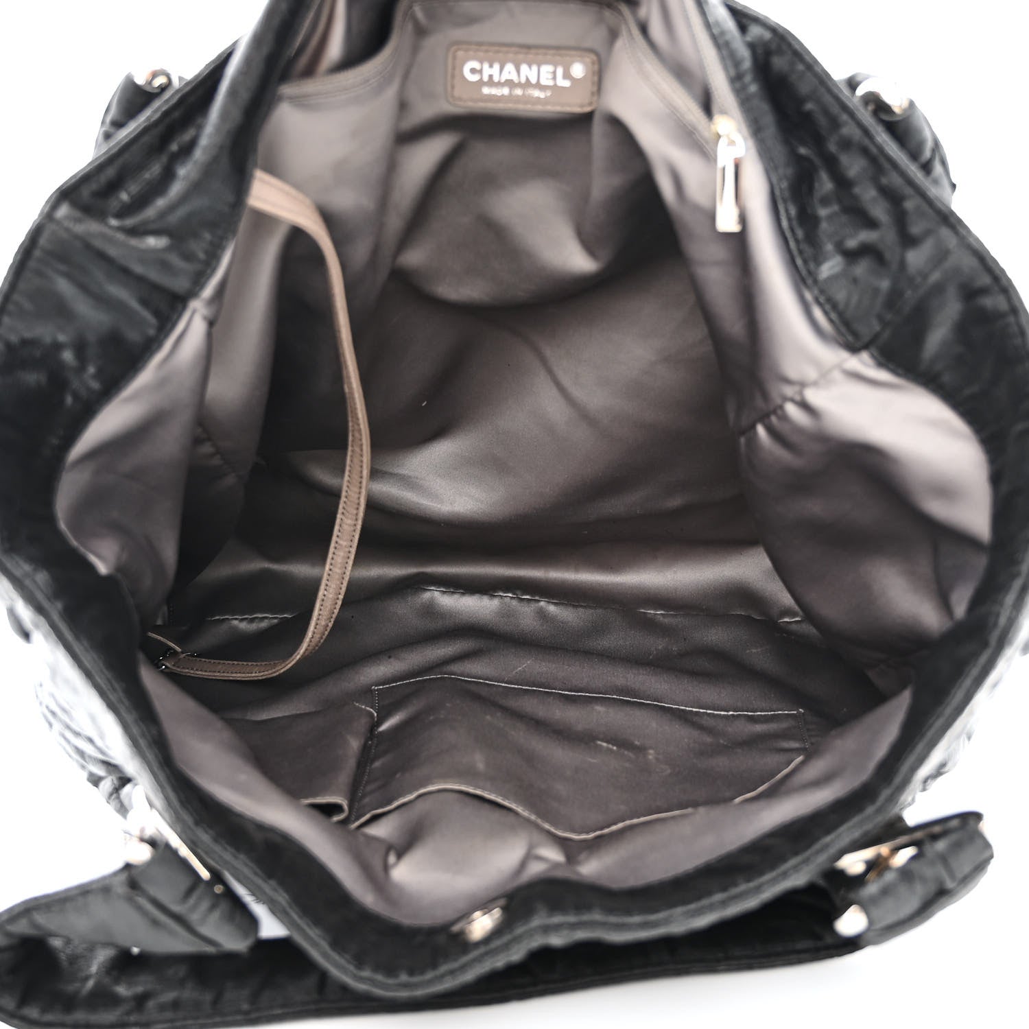Chanel Crinkled Coated Canvas Le Marais Large Tote Black 5 of 10