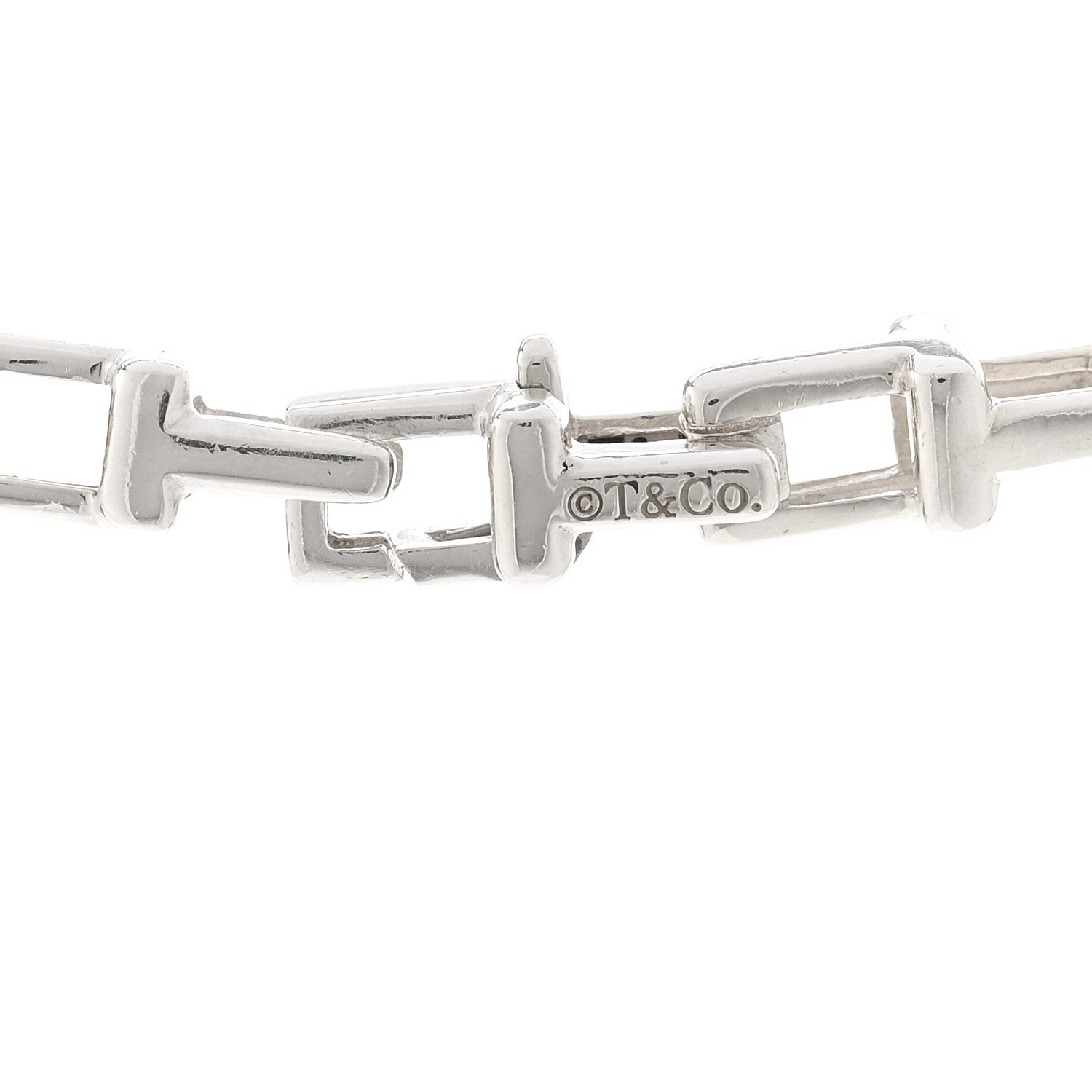 Tiffany Sterling Silver T Narrow Chain Necklace 4 of 5