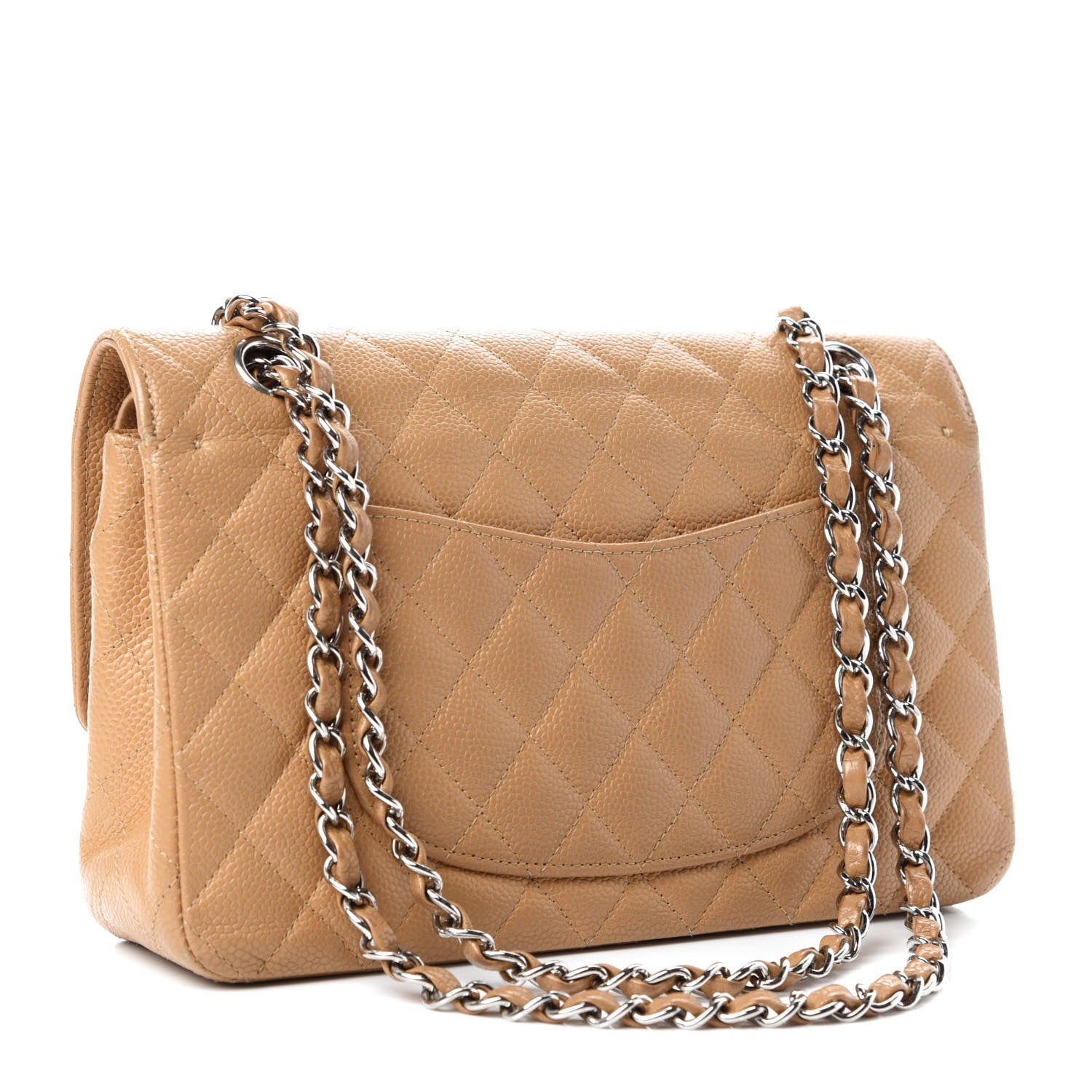 Chanel Caviar Quilted Medium Double Flap Beige 3 of 18
