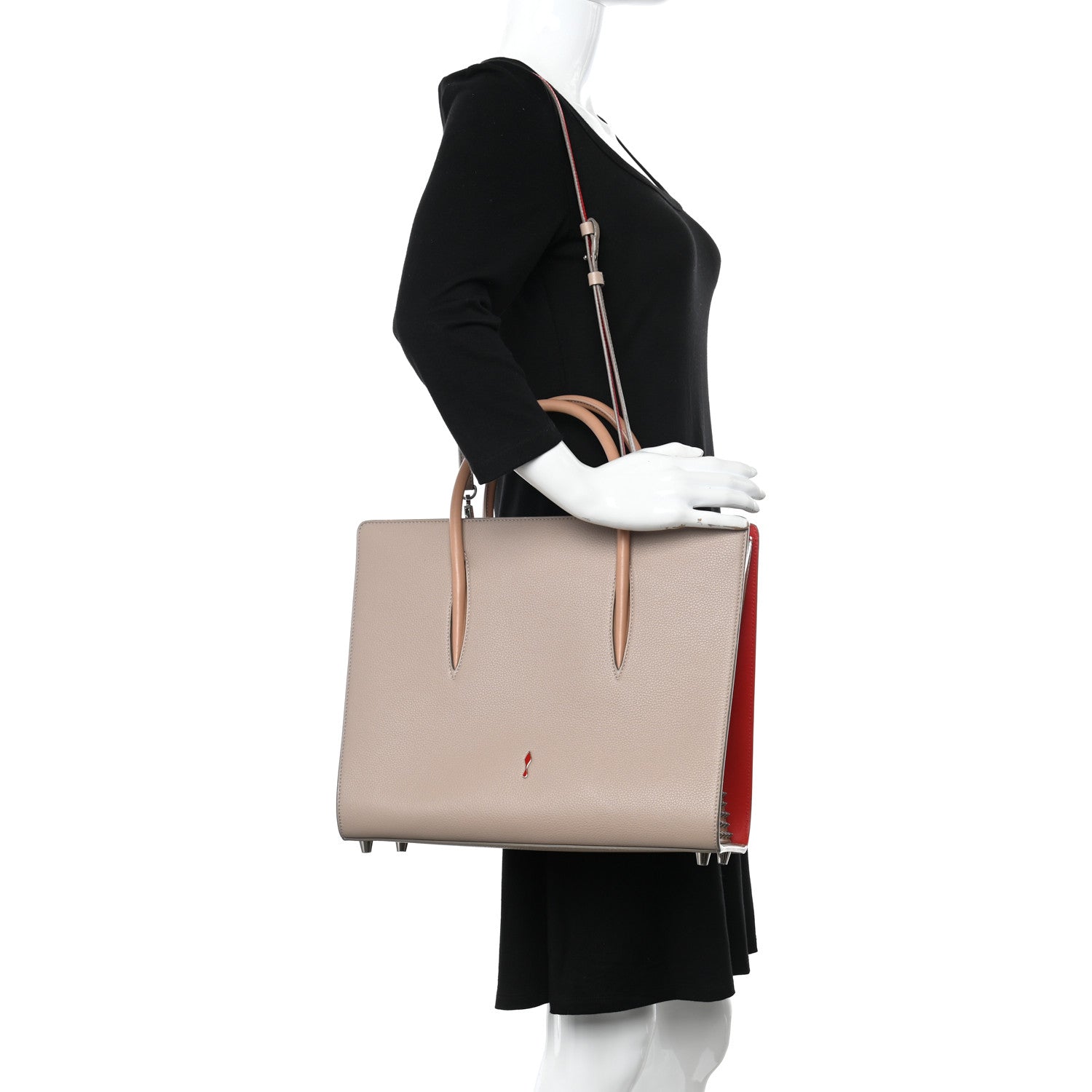 Christian Louboutin Calfskin Patent Studded Large Paloma Cashmere 3 of 11