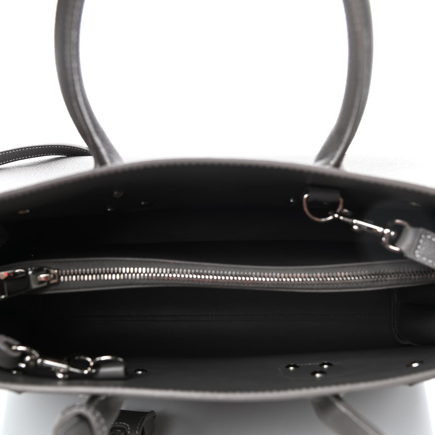 Saint Laurent Grained Calfskin Topstitch Small Sac De Jour Grey 4 of 4