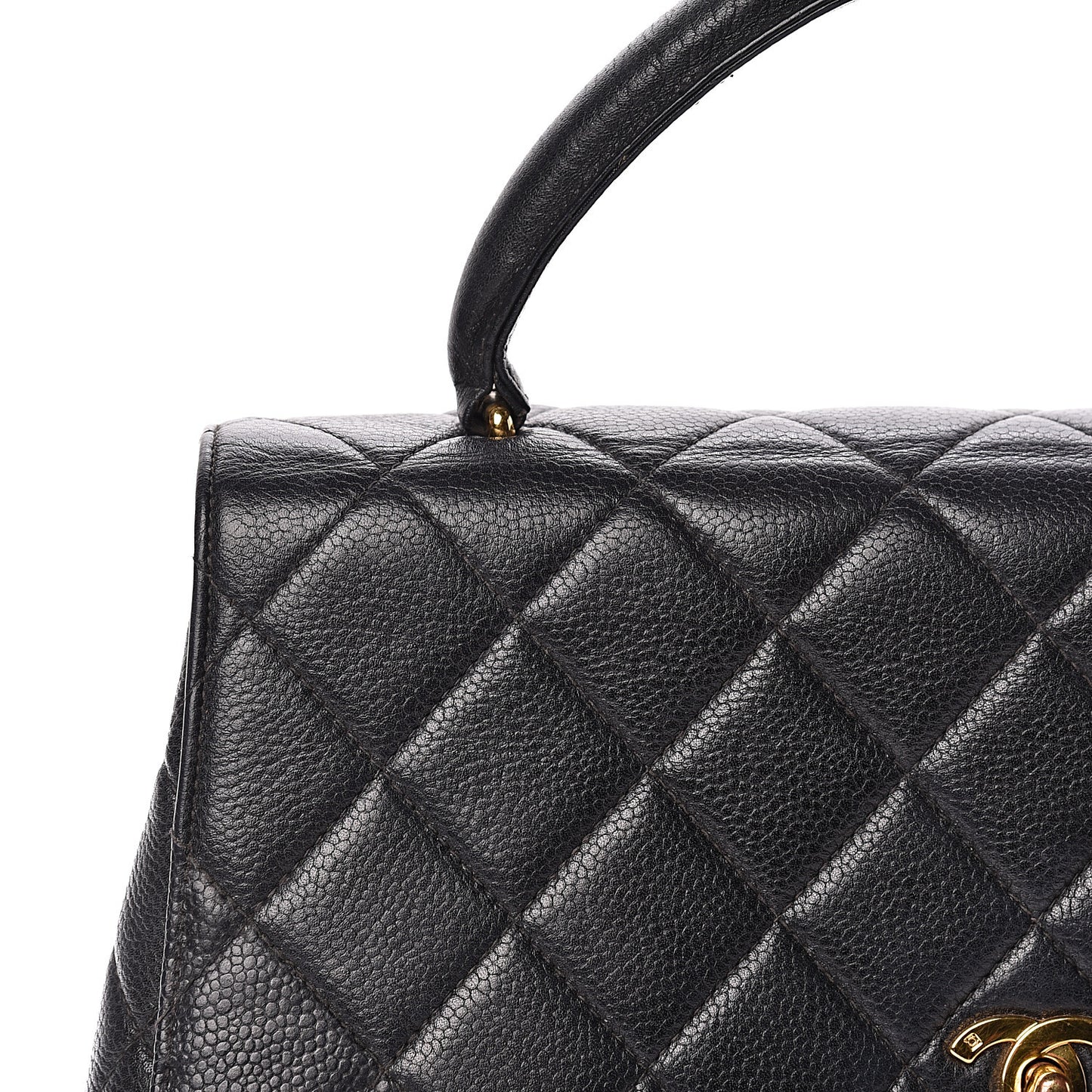 Caviar Quilted Jumbo Kelly Flap Black