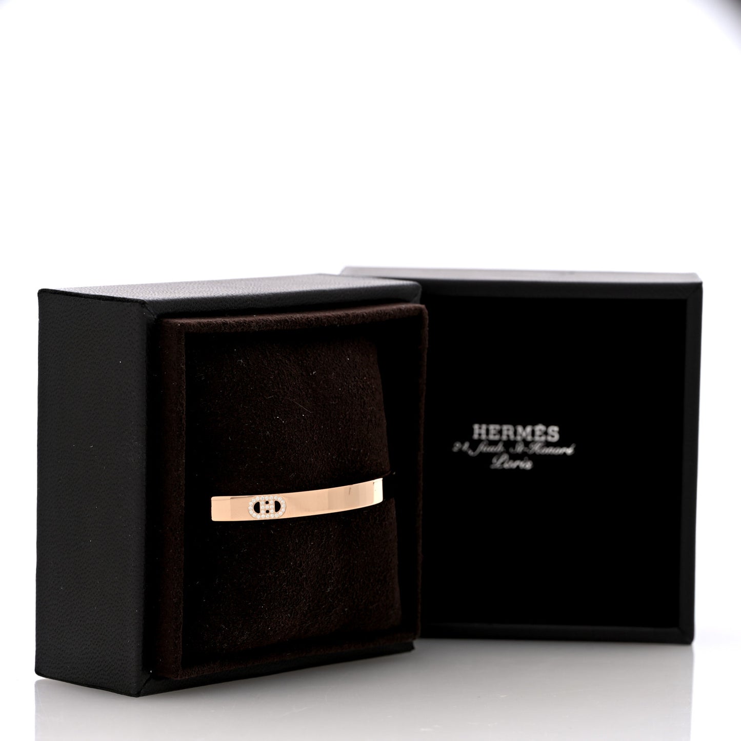 18K Rose Gold Diamond PM H D'Ancre Bracelet SH