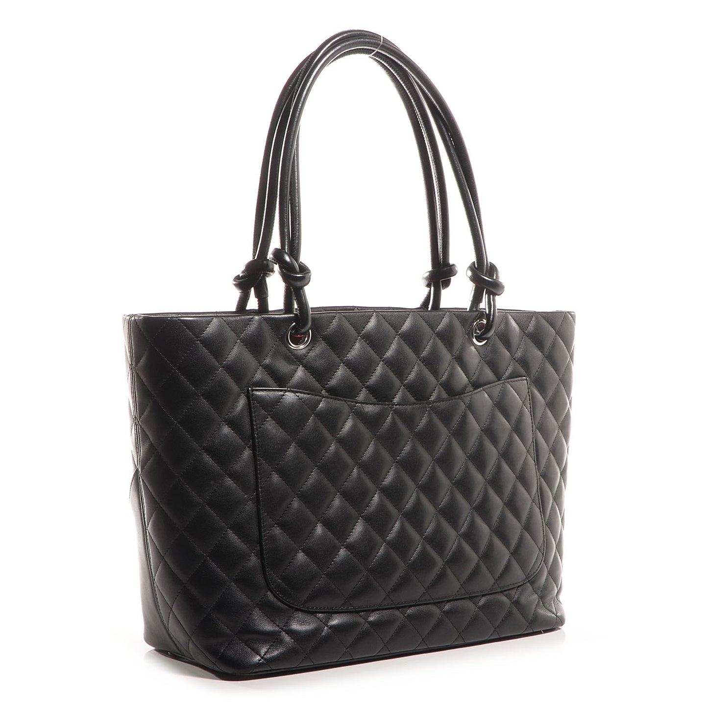 Calfskin Quilted Large Cambon Tote Black
