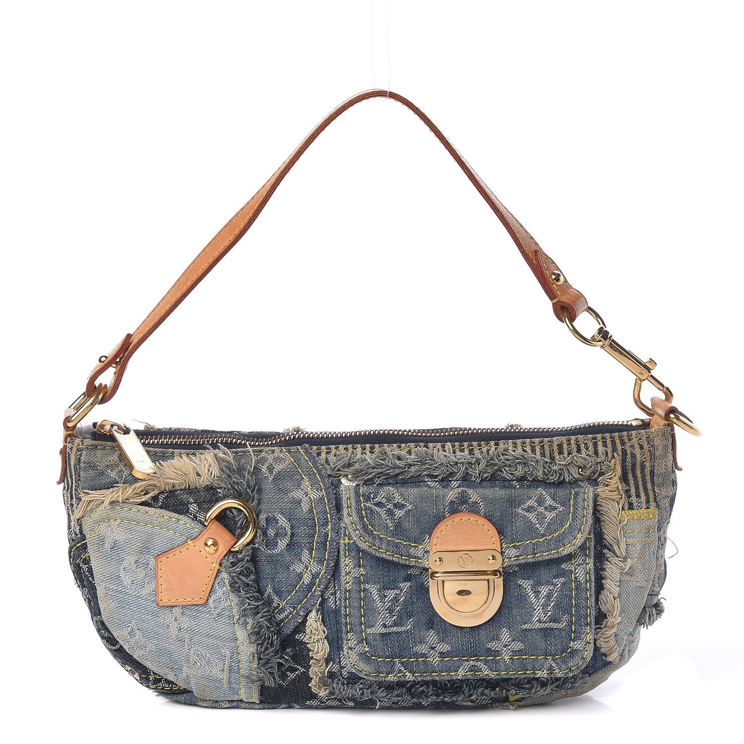 Louis Vuitton Denim Patchwork Pouchy Blue 1 of 13