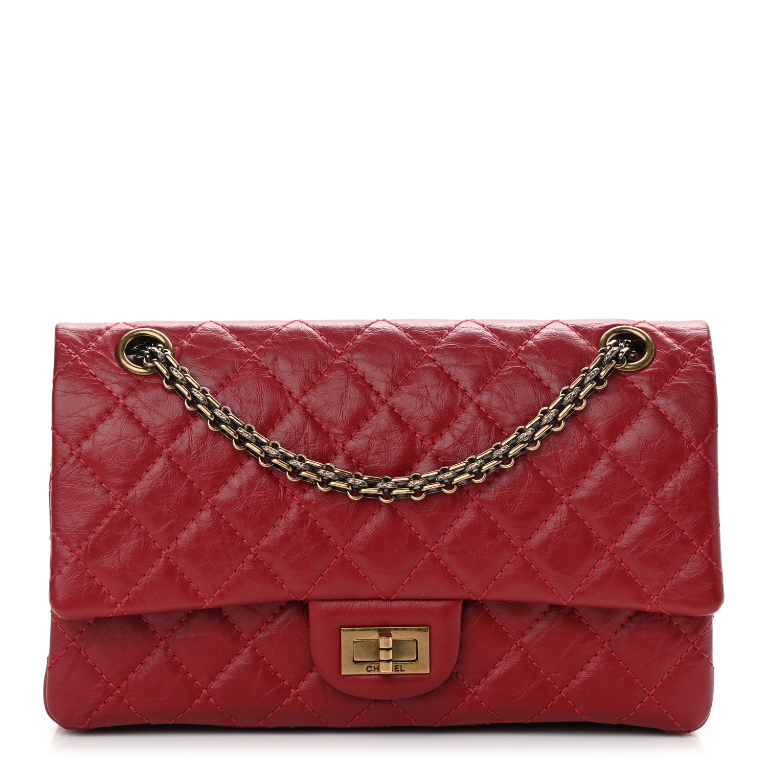 Chanel Aged Calfskin Quilted 2.55 Reissue 225 Flap Red 1 of 10