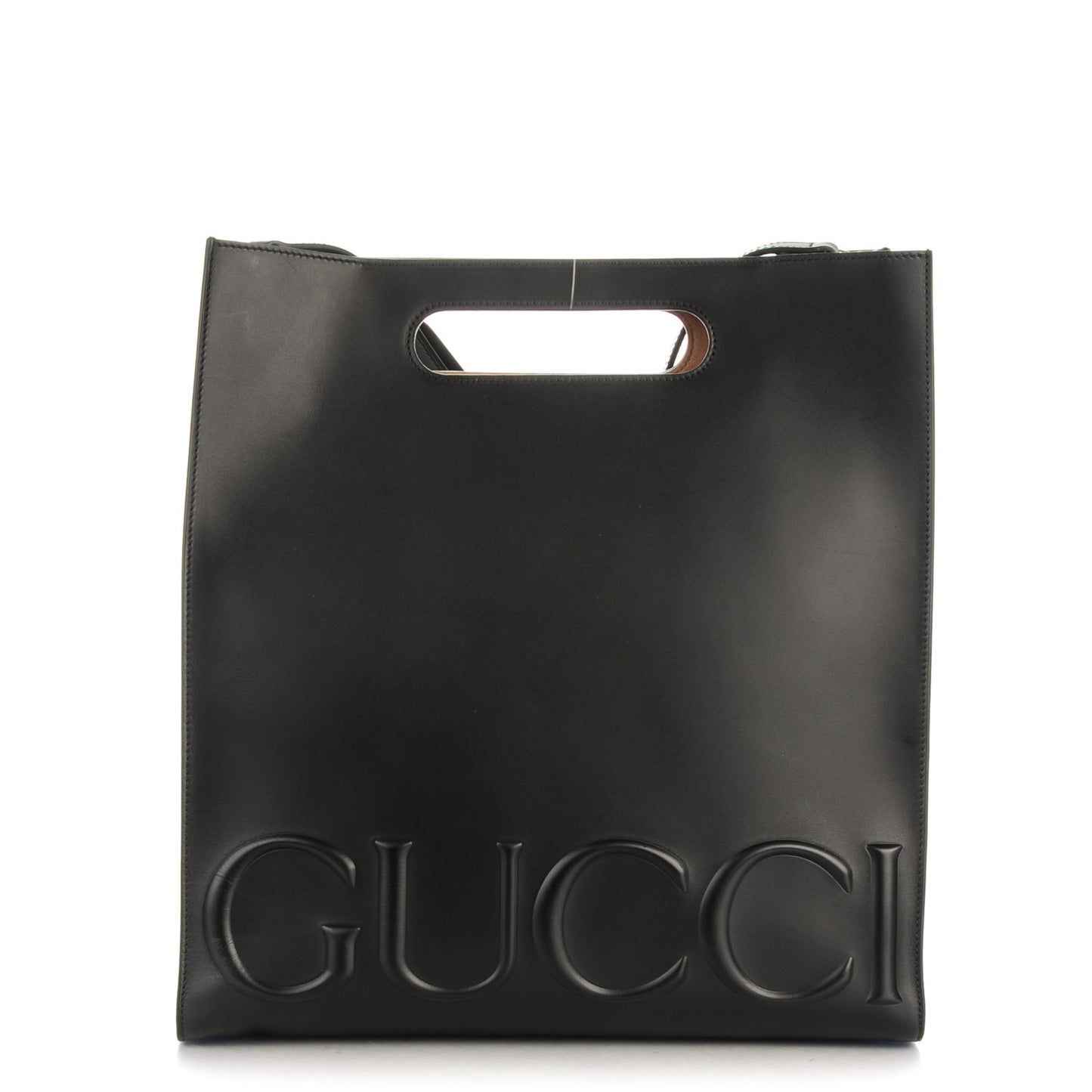 Calfskin Embossed Medium XL Tote Black