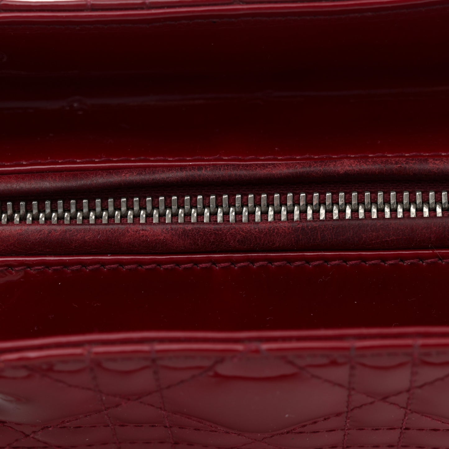 Patent Cannage Medium Lady Dior Burgundy Red