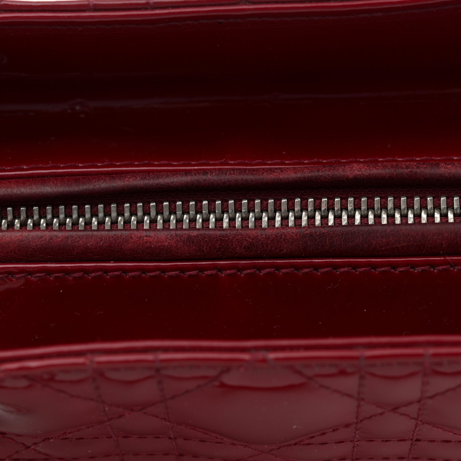 Christian Dior Patent Cannage Medium Lady Dior Burgundy Red 11 of 12